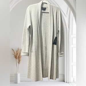 Tahari Cashmere Chevron Duster Cardigan